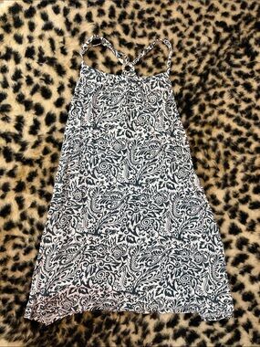 Milana Hawaii Blue  & White Paisley Print Spaghetti Strap Dress